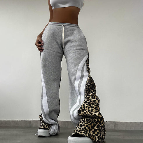 Women's Printed Striped High Waist Trousers